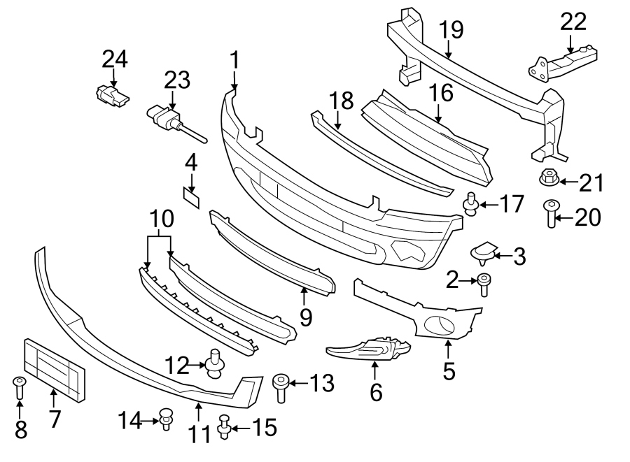 FRONT BUMPER & GRILLE. BUMPER & COMPONENTS.