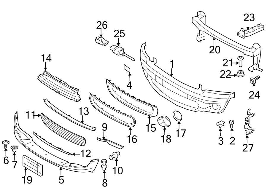 8Front bumper & grille. Bumper & components.https://images.simplepart.com/images/parts/motor/fullsize/1971014.png