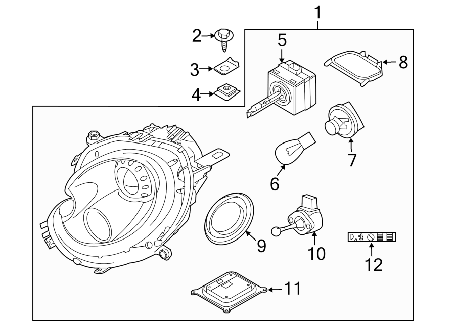 11FRONT LAMPS. HEADLAMP COMPONENTS.https://images.simplepart.com/images/parts/motor/fullsize/1972025.png