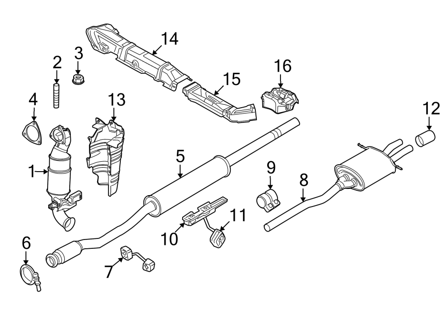 EXHAUST SYSTEM. EXHAUST COMPONENTS.