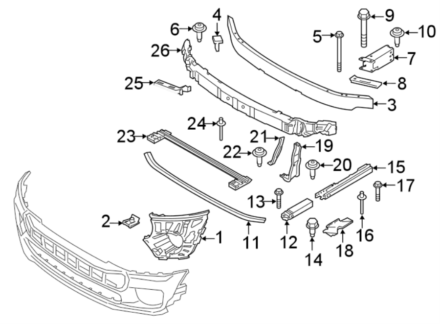 9Front bumper & grille. Bumper & components.https://images.simplepart.com/images/parts/motor/fullsize/1973012.png