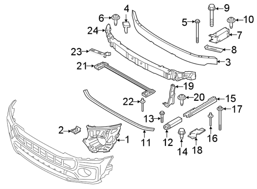 9FRONT BUMPER & GRILLE. BUMPER & COMPONENTS.https://images.simplepart.com/images/parts/motor/fullsize/1973022.png