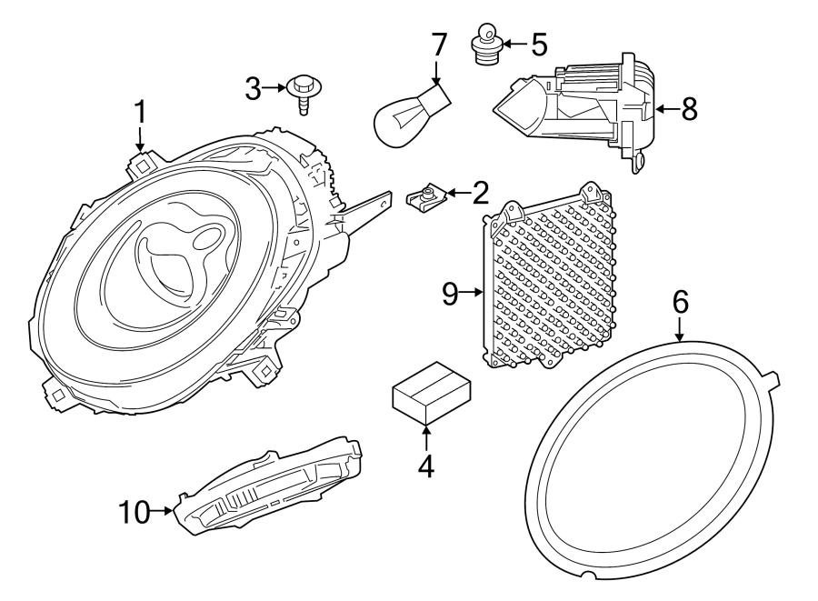 6FRONT LAMPS. HEADLAMP COMPONENTS.https://images.simplepart.com/images/parts/motor/fullsize/1973030.png