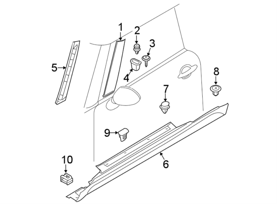 3Pillars. Rocker & floor. Exterior trim.https://images.simplepart.com/images/parts/motor/fullsize/1973571.png