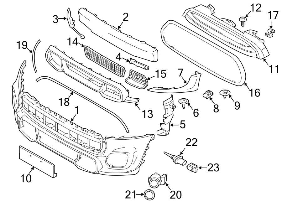 FRONT BUMPER & GRILLE. BUMPER & COMPONENTS.