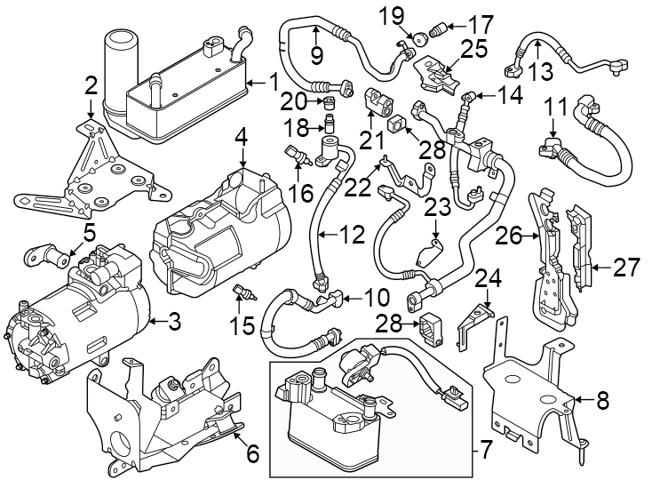 28Air conditioner & heater. Compressor & lines. Condenser.https://images.simplepart.com/images/parts/motor/fullsize/1974090.png