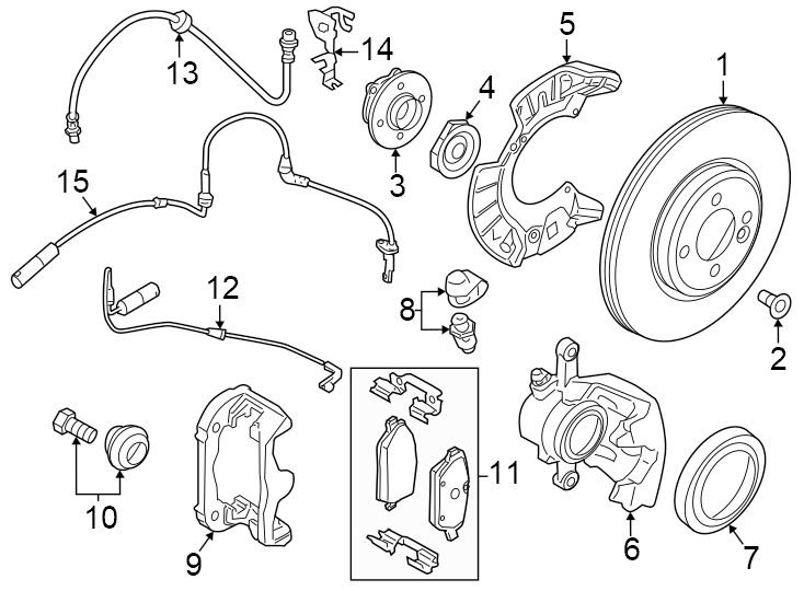 10Front suspension. Brake components.https://images.simplepart.com/images/parts/motor/fullsize/1974250.png