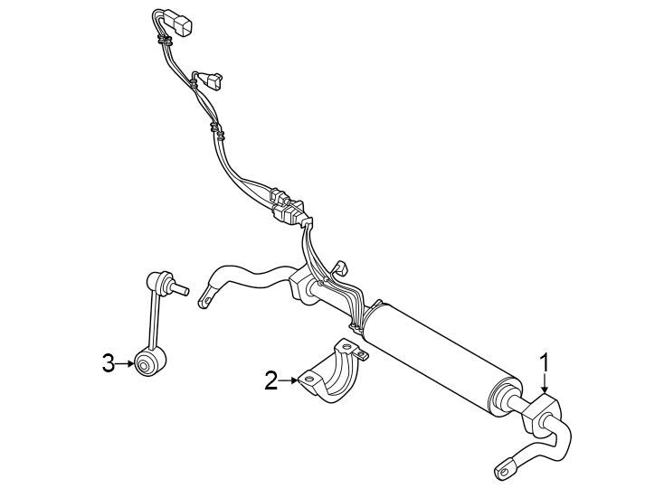 Rear suspension. Stabilizer bar & components.