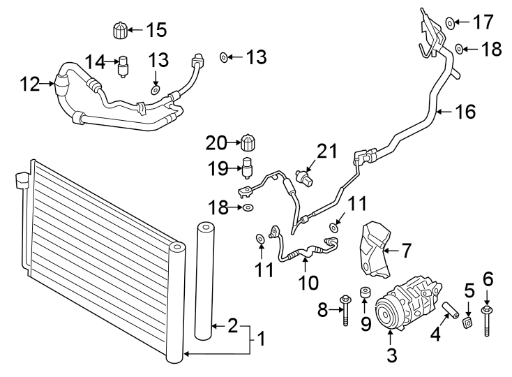 16AIR CONDITIONER & HEATER. COMPRESSOR & LINES. CONDENSER.https://images.simplepart.com/images/parts/motor/fullsize/1978100.png