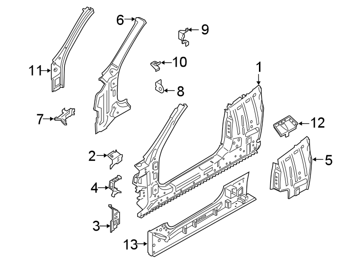 2Pillars. Rear bumper. Rocker & floor. Uniside.https://images.simplepart.com/images/parts/motor/fullsize/1978540.png