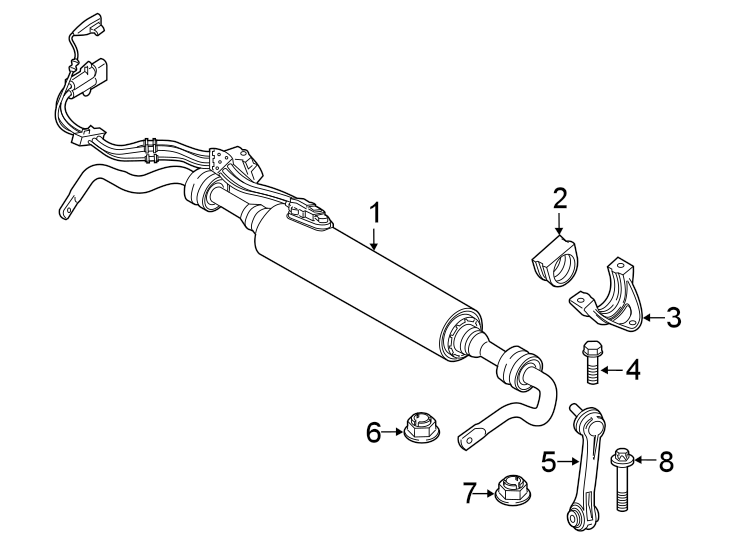 REAR SUSPENSION. STABILIZER BAR & COMPONENTS.