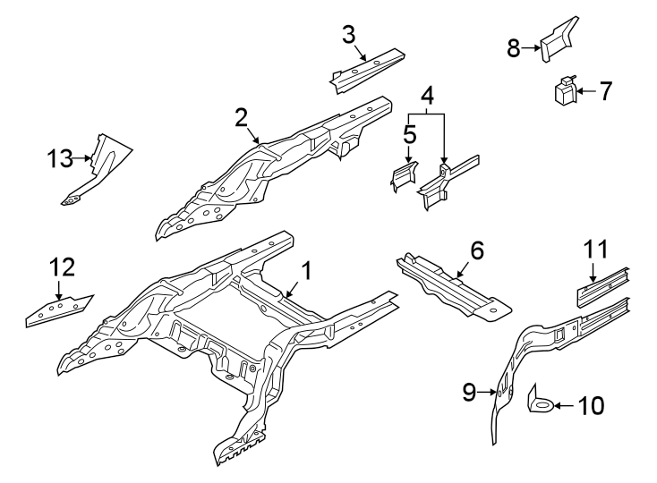 Rear body & floor. Floor & rails.