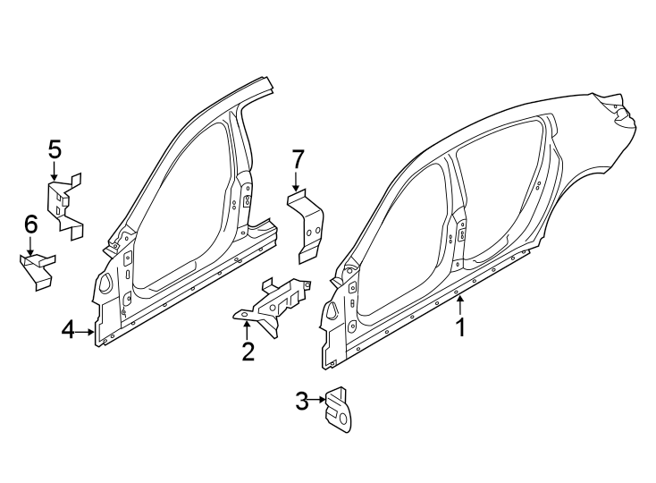 Pillars. Rear bumper. Rocker & floor. Uniside.