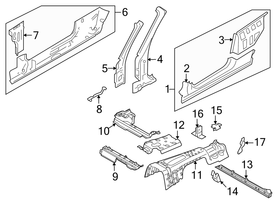 11PILLARS. ROCKER & FLOOR. HINGE PILLAR. ROCKER PANEL. UNISIDE.https://images.simplepart.com/images/parts/motor/fullsize/1980595.png