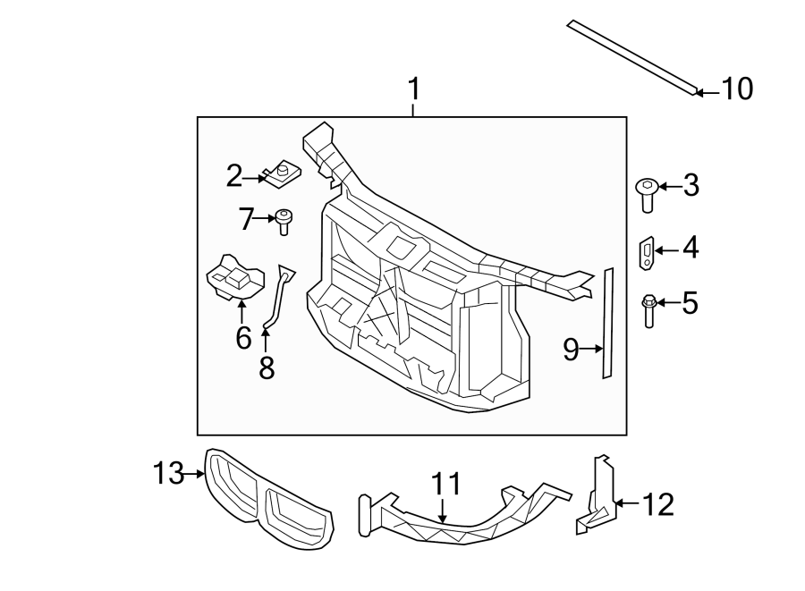 11RADIATOR SUPPORT.https://images.simplepart.com/images/parts/motor/fullsize/1981060.png