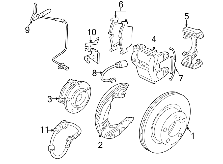 FRONT SUSPENSION. BRAKE COMPONENTS.