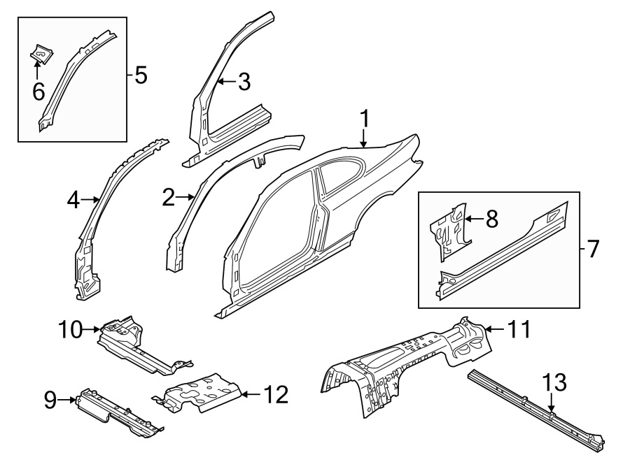 11PILLARS. ROCKER & FLOOR. HINGE PILLAR. ROCKER PANEL. UNISIDE.https://images.simplepart.com/images/parts/motor/fullsize/1981670.png