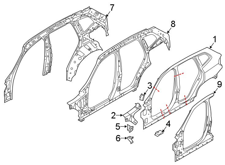 4PILLARS. ROCKER & FLOOR. HINGE PILLAR. UNISIDE.https://images.simplepart.com/images/parts/motor/fullsize/1984525.png