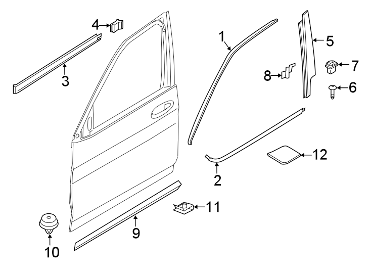 11FRONT DOOR. EXTERIOR TRIM.https://images.simplepart.com/images/parts/motor/fullsize/1984560.png