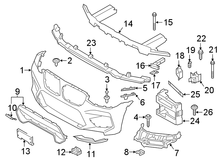 Front bumper & grille. Steering gear & linkage. Bumper & components.
