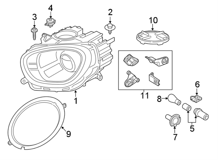 4FRONT LAMPS. HEADLAMP COMPONENTS.https://images.simplepart.com/images/parts/motor/fullsize/1987040.png