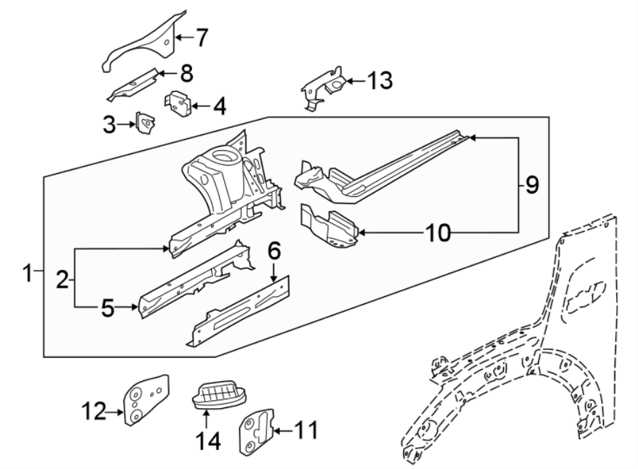 10FENDER. STRUCTURAL COMPONENTS & RAILS.https://images.simplepart.com/images/parts/motor/fullsize/1987114.png