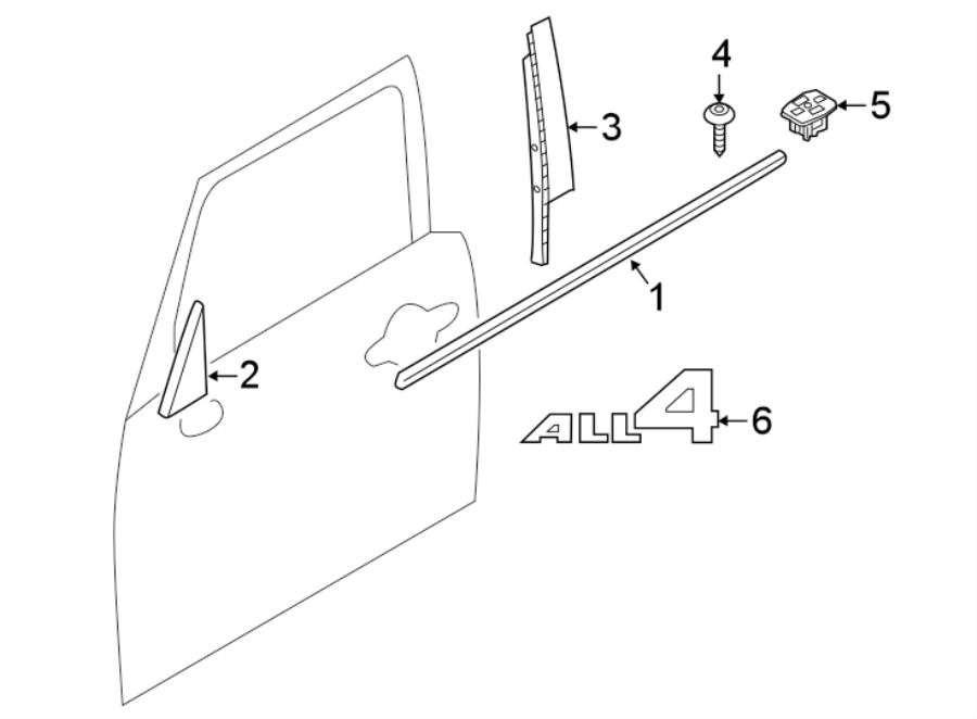 5FRONT DOOR. EXTERIOR TRIM.https://images.simplepart.com/images/parts/motor/fullsize/1987452.png