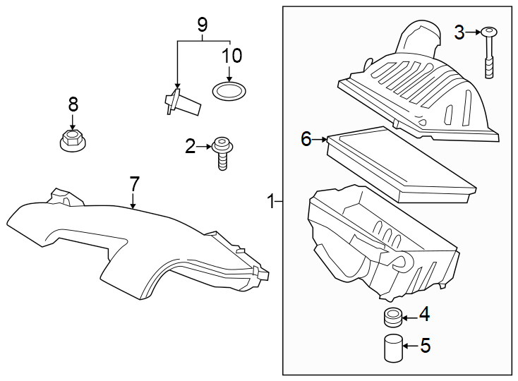 1Engine / transaxle. Air intake.https://images.simplepart.com/images/parts/motor/fullsize/1987650.png