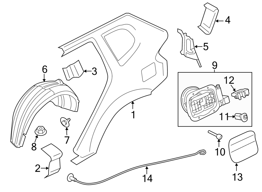 9QUARTER PANEL & COMPONENTS.https://images.simplepart.com/images/parts/motor/fullsize/1990585.png