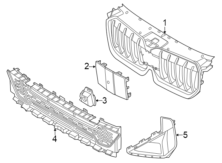 3Front bumper & grille. Grille & components.https://images.simplepart.com/images/parts/motor/fullsize/1991023.png