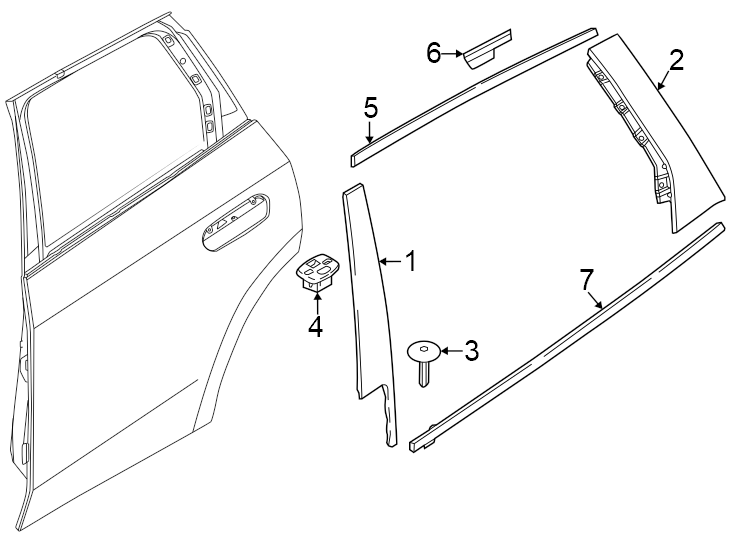 7Rear door. Exterior trim.https://images.simplepart.com/images/parts/motor/fullsize/1991492.png