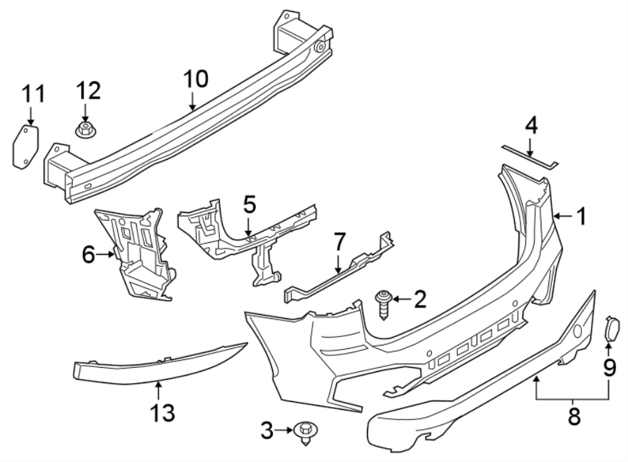 13REAR BUMPER. BUMPER & COMPONENTS.https://images.simplepart.com/images/parts/motor/fullsize/1991655.png