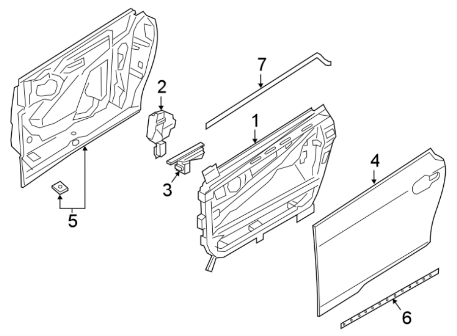 7FRONT DOOR. DOOR & COMPONENTS. EXTERIOR TRIM.https://images.simplepart.com/images/parts/motor/fullsize/1994350.png