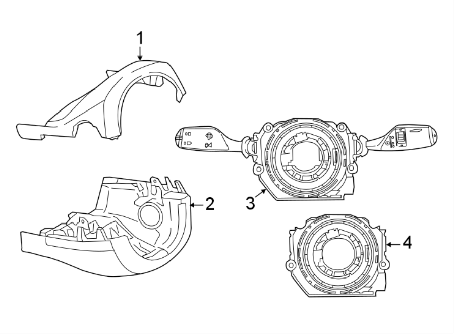 STEERING COLUMN. SHROUD. SWITCHES & LEVERS.