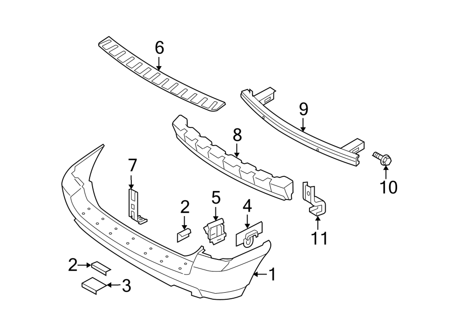 10REAR BUMPER. BUMPER & COMPONENTS.https://images.simplepart.com/images/parts/motor/fullsize/2302640.png