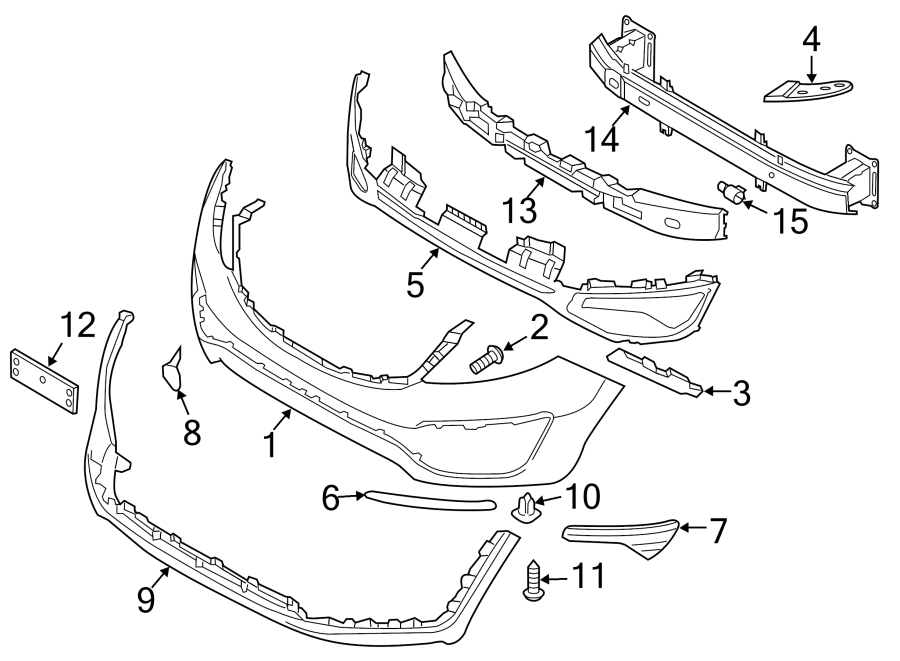 Diagram FRONT BUMPER. BUMPER & COMPONENTS. for your Kia Sportage  