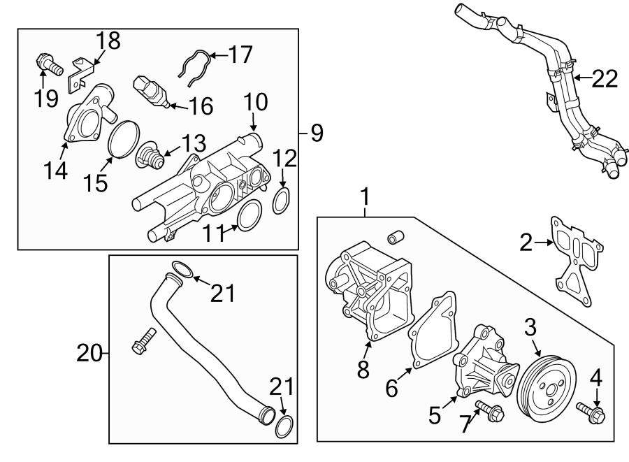 Diagram WATER PUMP. for your 2013 Kia Sportage 2.4L Theta II A/T FWD LX Sport Utility 