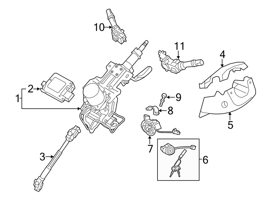 11STEERING COLUMN ASSEMBLY.https://images.simplepart.com/images/parts/motor/fullsize/2303240.png