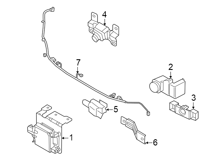 Diagram Front bumper & grille. Electrical components. for your 2024 Kia Niro  Plug-In Hybrid EX Sport Utility 