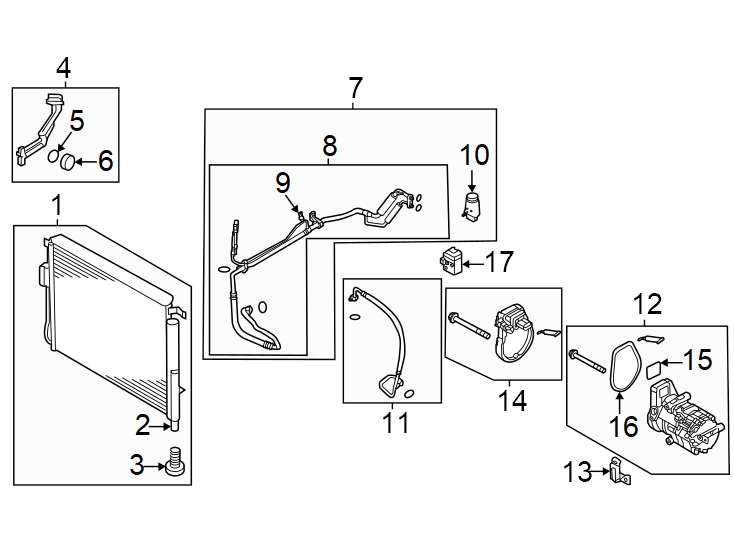 10Air conditioner & heater. Compressor & lines. Condenser.https://images.simplepart.com/images/parts/motor/fullsize/2305165.png