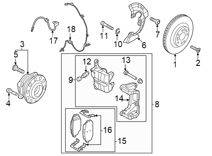 1Front suspension. Brake components.https://images.simplepart.com/images/parts/motor/fullsize/2305460.png