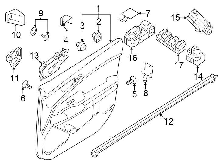 16Front door. Interior trim.https://images.simplepart.com/images/parts/motor/fullsize/2305785.png