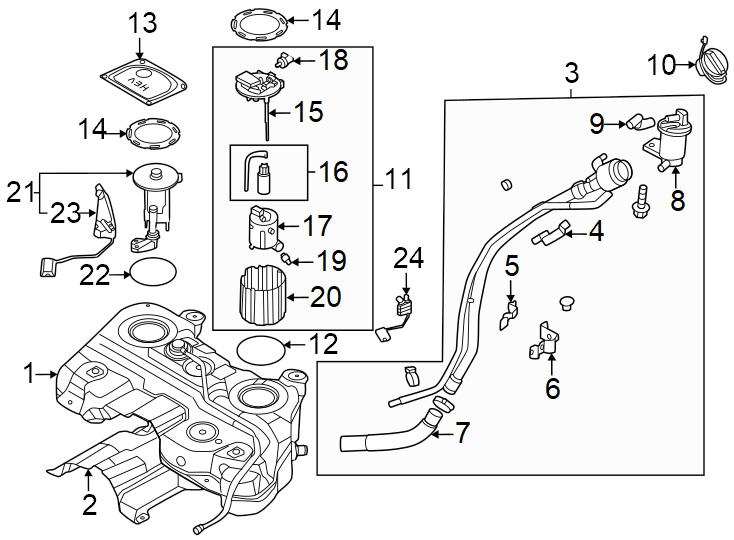 18Fuel system components.https://images.simplepart.com/images/parts/motor/fullsize/2305838.png