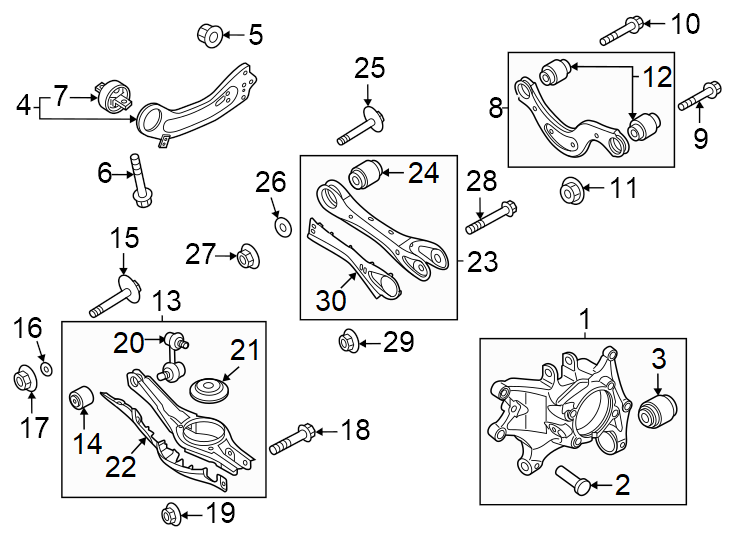 23Rear suspension. Suspension components.https://images.simplepart.com/images/parts/motor/fullsize/2305845.png