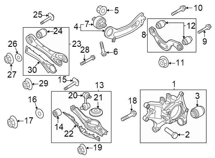 23Rear suspension. Suspension components.https://images.simplepart.com/images/parts/motor/fullsize/2305857.png