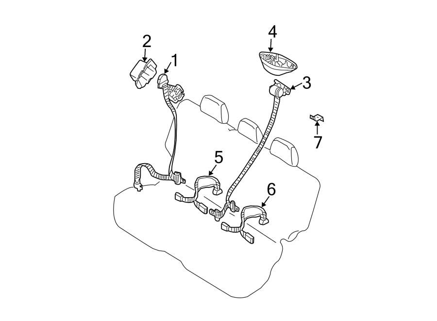 7RESTRAINT SYSTEMS. REAR SEAT BELTS.https://images.simplepart.com/images/parts/motor/fullsize/2310330.png