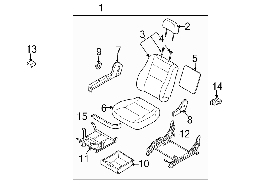 SEATS & TRACKS. FRONT SEAT COMPONENTS.