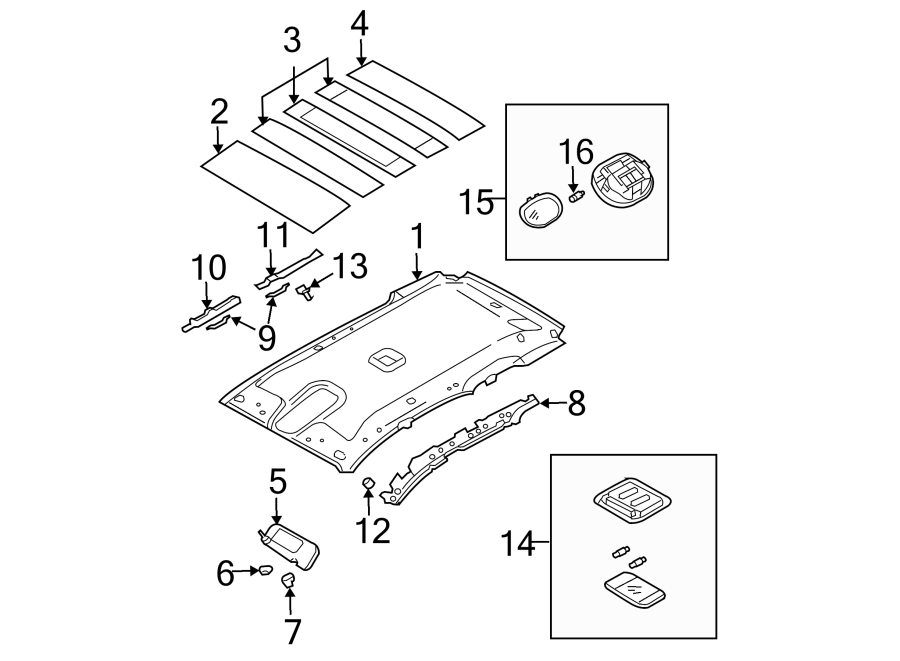 Diagram INTERIOR TRIM. for your 2007 Kia Sedona   