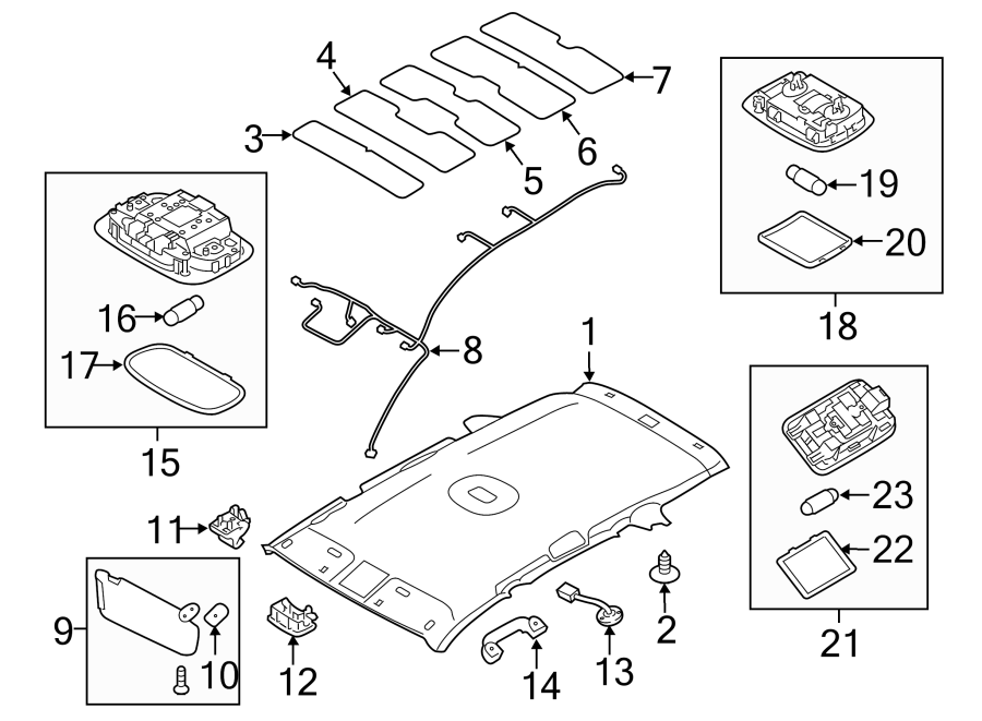 Diagram INTERIOR TRIM. for your 2016 Kia Sedona  LX Mini Passenger Van 