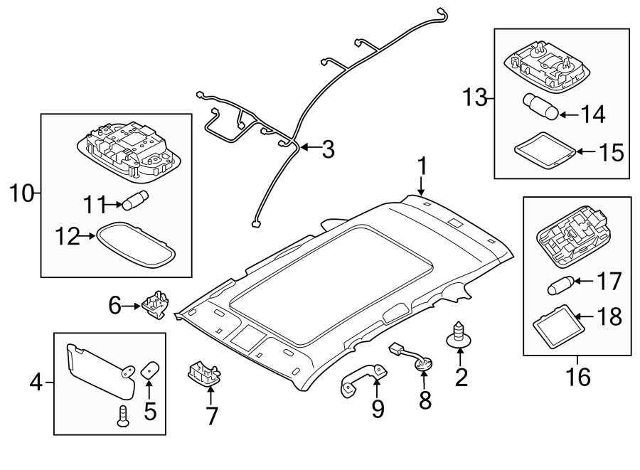 Diagram INTERIOR TRIM. for your 2016 Kia Sedona  LX Mini Passenger Van 
